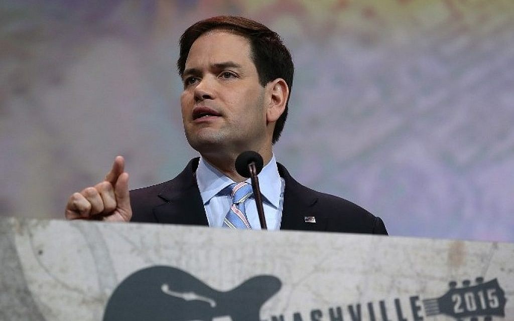 US Sen. Marco Rubio (R-FL) speaks during the NRA-ILA Leadership Forum at the 2015 NRA Annual Meeting & Exhibits in Nashville, Tennessee, on April 10, 2015. (Justin Sullivan/Getty Images/AFP)