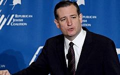 Republican presidential candidate US Sen. Ted Cruz (R-TX) speaks during the Republican Jewish Coalition spring leadership meeting at The Venetian Las Vegas on April 25, 2015 in Las Vegas, Nevada. photo credit: Ethan Miller/Getty Images/AFP)