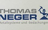 A photo of German politician Thomas Neger's business card and company logo. (photo credit: Facebook)