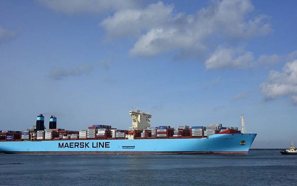 A Maersk ship in February 2015 (photo credit: CC BY-SA Kees Torn, Flickr)