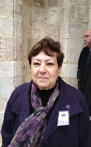 Armenian Case Committee director Georgette Avakian stands outside St. James Cathedral in Jerusalem's Old City, April 24, 2015 (photo credit: Elhanan Miller/Times of Israel)
