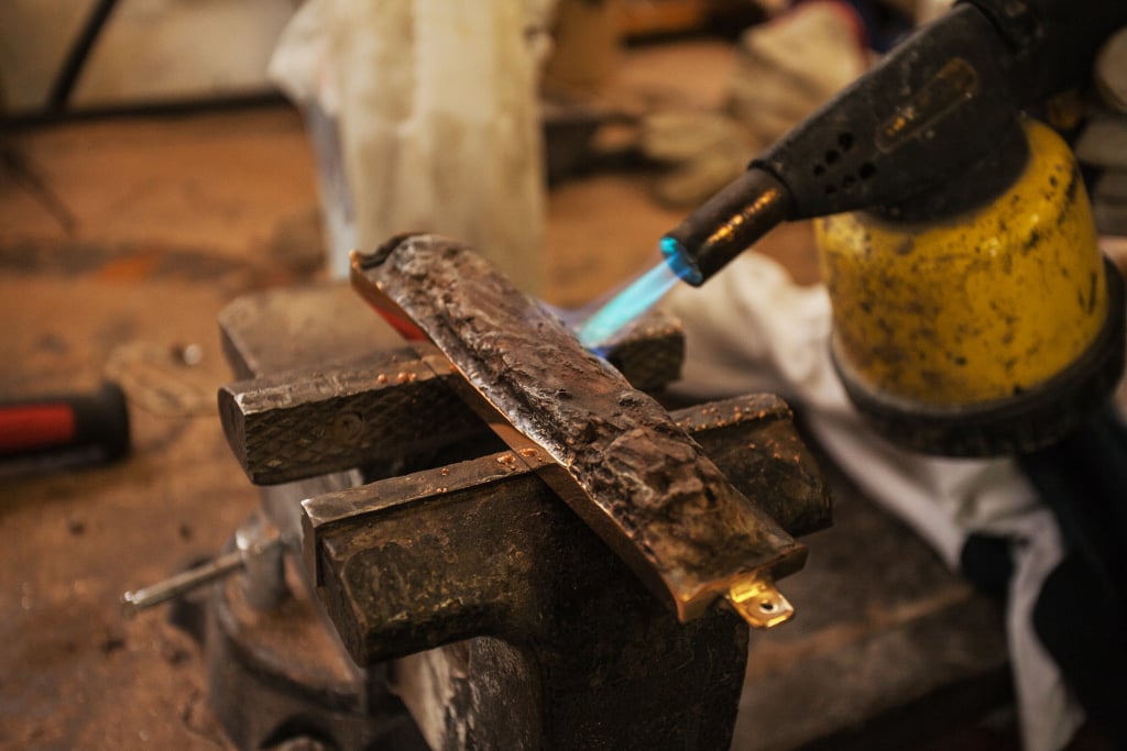 'First of all we need the imprint, which we take using special paste. Afterwards, we preserve it in plaster, then we use silicon and wax and finally we send it to the foundry and they turn it into bronze,' says Mi Polin co-founder Alexander Prugar. (courtesy) 'First of all we need the imprint, which we take using special paste. Afterwards, we preserve it in plaster, then we use silicon and wax and finally we send it to the foundry and they turn it into bronze,' says Mi Polin co-founder Alexander Prugar. (courtesy)