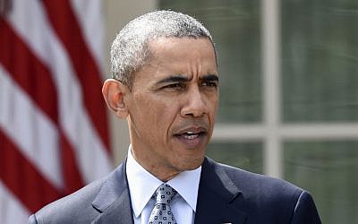 President Barack Obama speaks in the Rose Garden of the White House in Washington, Thursday, April 2, 2015, about the breakthrough in the Iranian nuclear talks. The president said the Iran nuclear deal _ if completed_ will make US, allies and the world safer. (photo credit: AP Photo/Susan Walsh) 