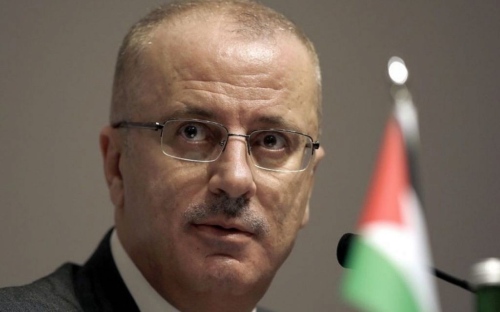 Palestinian Authority Prime Minister Rami Hamdallah, Tuesday, April 21, 2015 (AP/Dita Alangkara)