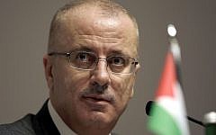 Palestinian Authority Prime Minister Rami Hamdallah, Tuesday, April 21, 2015 (AP/Dita Alangkara)