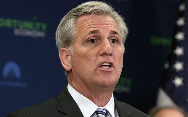 House Majority Leader Kevin McCarthy of California speaks during a news conference on Capitol Hill in Washington, March 24, 2015. (AP/Lauren Victoria Burke, File) House Majority Leader Kevin McCarthy of California speaks during a news conference on Capitol Hill in Washington, March 24, 2015. (AP/Lauren Victoria Burke, File)