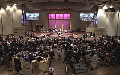 Pastor Mark Biltz's El Shaddai Congregation in Washington during a break from prayer. (courtesy)