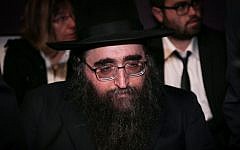 Rabbi Yoshiyahu Yosef Pinto seen in the Tel Aviv District Court, April 14, 2015. (photo credit: Flash90)