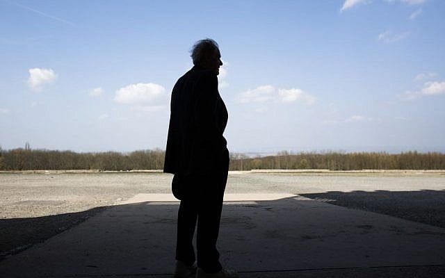 Henry Oster looks over the main square of the Nazi concentration camp Buchenwald on the eve of the 70th anniversary of the liberation of the camp in Weimar, eastern Germany, April 10, 2015 (Photo credit: Markus Schreiber/AP) Henry Oster looks over the main square of the Nazi concentration camp Buchenwald on the eve of the 70th anniversary of the liberation of the camp in Weimar, eastern Germany, April 10, 2015 (Photo credit: Markus Schreiber/AP)