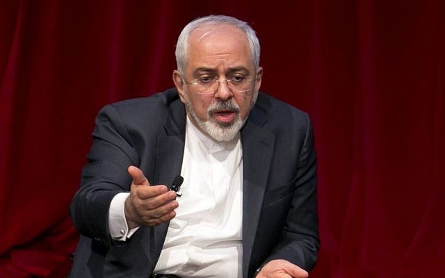 Iran's Foreign Minister Mohammad Javad Zarif is interviewed by David Ignatius of the Washington Post, during his appearance, hosted by the Center on International Cooperation, at New York University, Wednesday, April 29, 2015. (Photo credit: AP/Richard Drew) Iran's Foreign Minister Mohammad Javad Zarif is interviewed by David Ignatius of the Washington Post, during his appearance, hosted by the Center on International Cooperation, at New York University, Wednesday, April 29, 2015. (Photo credit: AP/Richard Drew)