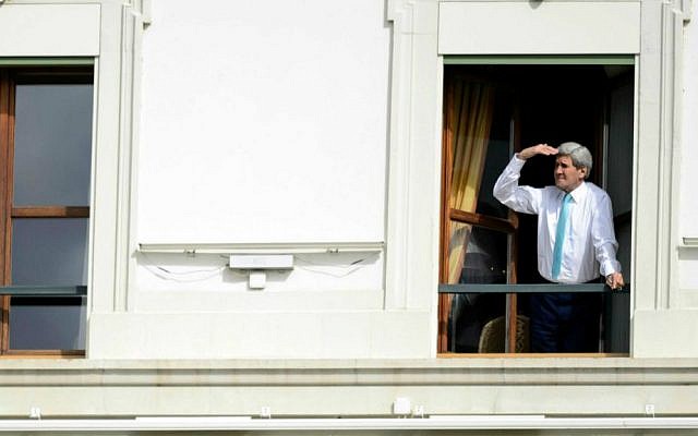In this April 1, 2015, photo US Secretary of State John Kerry looks at the view of Lake Geneva from his hotel room as the Iran nuclear talks continue in Lausanne, Switzerland. (AP Photo/Keystone, Laurent Gillieron, file) In this April 1, 2015, photo US Secretary of State John Kerry looks at the view of Lake Geneva from his hotel room as the Iran nuclear talks continue in Lausanne, Switzerland. (AP Photo/Keystone, Laurent Gillieron, file)