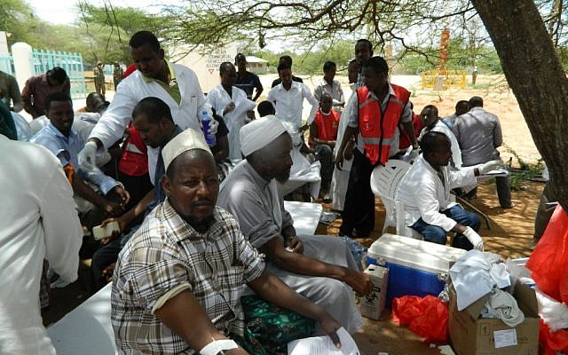 Local residents donate blood at Garissa hospital, Thursday, April 2, 2015. (photo credit: AP Photo)