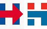 Hilary Clinton's campaign logo (left), and Hadassah's logo (right). (photo credit: JTAGabe Friedman)