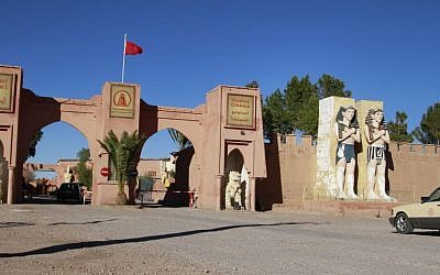 In this photo dated Jan. 31, 2015, the entrance to the Atlas Studio where several major American movies have been filmed in Ouarzazate, Morocco. It has been a banner year for filming in Morocco with more money spent by foreign film productions in the country in 2014 than in the past five years put together, as it rides on its reputation for stability and exotic locales. (photo credit: AP Photo/ Paul Schemm)