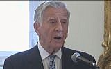 Norman Leventhal speaking at the opening of the Norman B. Leventhal Map Center at the Boston Public Library in 2011. Screen capture: YouTube/Boston City TV)