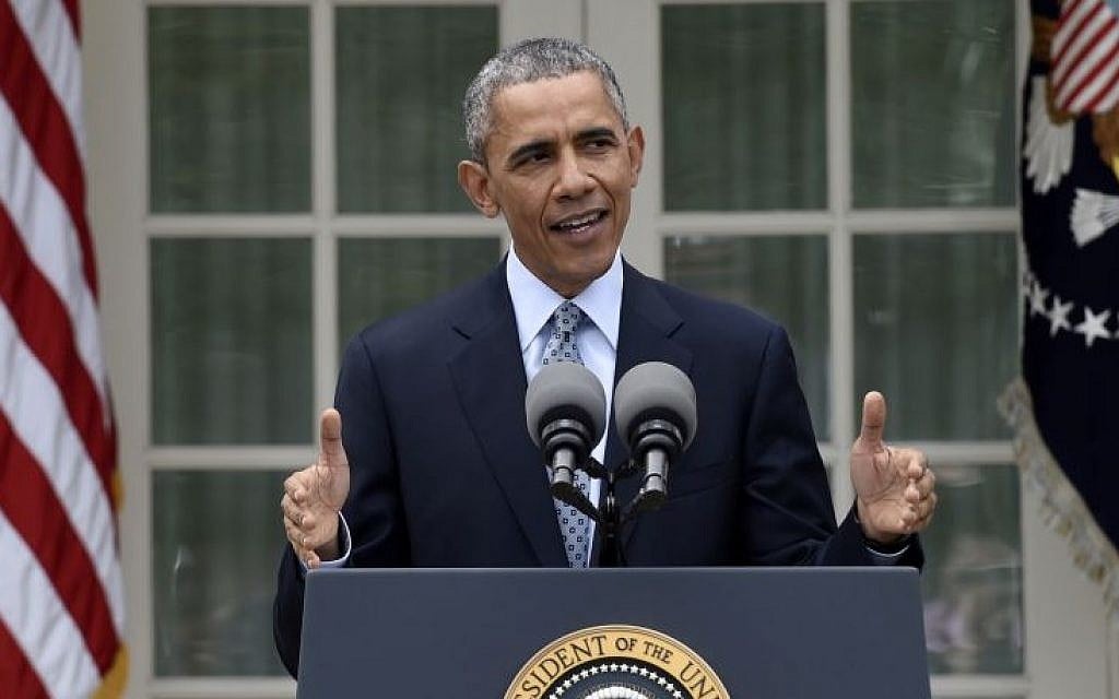 US President Barack Obama speaks in the Rose Garden of the White House in Washington, Thursday, April 2, 2015, about the Iranian nuclear talks. (AP Photo/Susan Walsh) US President Barack Obama speaks in the Rose Garden of the White House in Washington, Thursday, April 2, 2015, about the Iranian nuclear talks. (AP Photo/Susan Walsh)