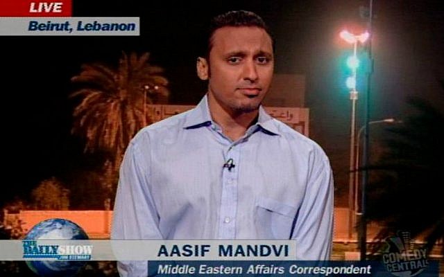 This photo provided by Comedy Central shows actor Aasif Mandvi in a scene from "The Daily Show" on Comedy Central. (AP Photo/Comedy Central) This photo provided by Comedy Central shows actor Aasif Mandvi in a scene from "The Daily Show" on Comedy Central. (AP Photo/Comedy Central)