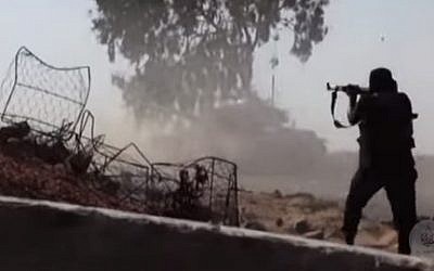 Illustrative photo of a jihadist fighter in Egypt's Sinai Peninsula (screen capture: YouTube)