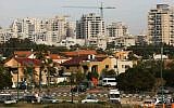 Apartment and office buildings in Ashkelon, January 2015. (Nati Shohat/Flash90)
