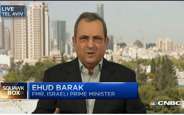 Former prime minister Ehud Barak speaking to CNBC in an interview published on Wednesday, April 8 2015. (Screen capture: CNBC) Former prime minister Ehud Barak speaking to CNBC in an interview published on Wednesday, April 8 2015. (Screen capture: CNBC)