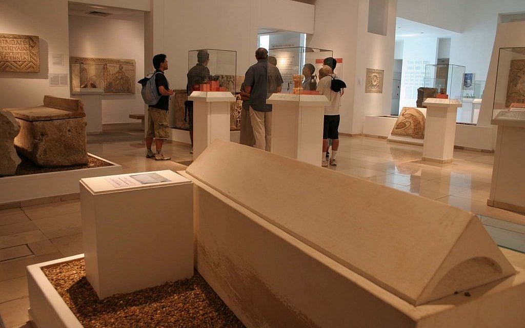 Late Second Temple era sarcophagus at the Jerusalem Bible Lands Museum (photo credit: Shmuel Bar-Am)