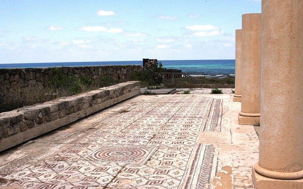 The remains of a Byzantine-era church with a large mosaic floor at Moshav Shavei Zion (photo credit: Shmuel Bar-Am)