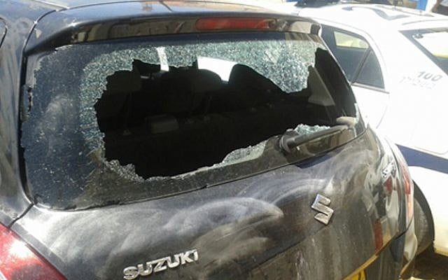 Car of Givati commander attacked in Mea She'arim on April 24, 2015. (Screenshot/Channel 2) Car of Givati commander attacked in Mea She'arim on April 24, 2015. (Screenshot/Channel 2)