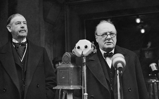 Winston Churchill speaking in January 1939. (photo credit: AP Photo/ Staff/ Putnam)
