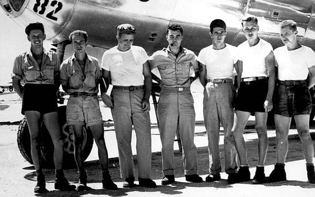 The crew of the Enola Gay B-29 Superfortress bomber. (photo credit: public domain via Wikimedia)