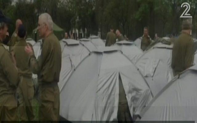An IDF field hospital in an open field in the capital of Nepal, Kathamndu, on Tuesday, April 28, 2015. The field hospital is the biggest ever established by the IDF, Channel 2 news reported. (Screen capture: Channel 2)