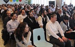 Illustrative: Haredi and secular entrepreneurs attend a high-tech forum event. (photo credit: Courtesy)