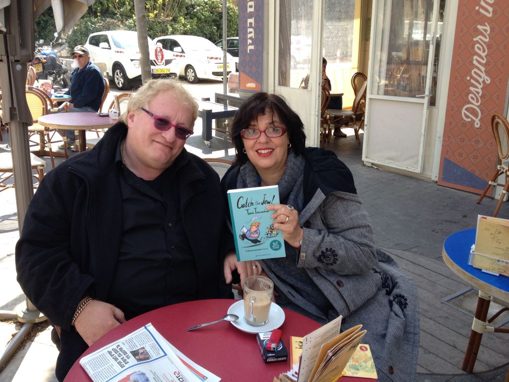 Tenebom and his wife, Isa, whom he met during his first foray in Germany, 14 years ago (photo credit: Jessica Steinberg/Times of Israel)