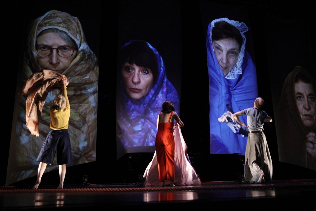 The looming mothers in Germany's She She Pop performance at this year's Israel Festival (Photo credit: Doro Tuch)