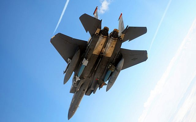 A US F-15E Strike Eagle during a training run in Utah in 2010. (US Air Force)