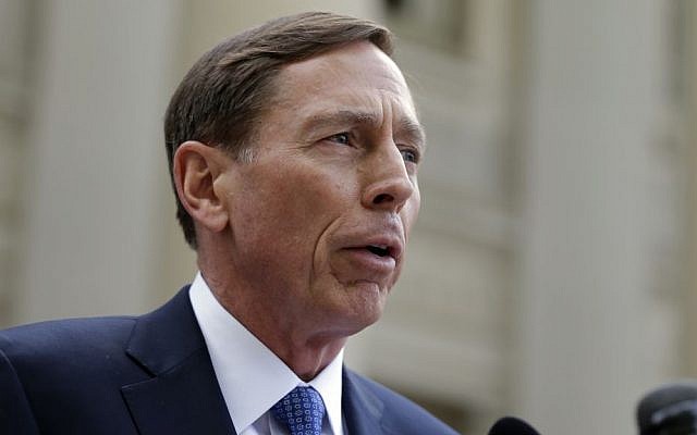 Former CIA director David Petraeus leaves the federal courthouse in Charlotte, N.C., Thursday, April 23, 2015 after pleading guilty to sharing top government secrets with his biographer [photo credit: AP/Chuck Burton]