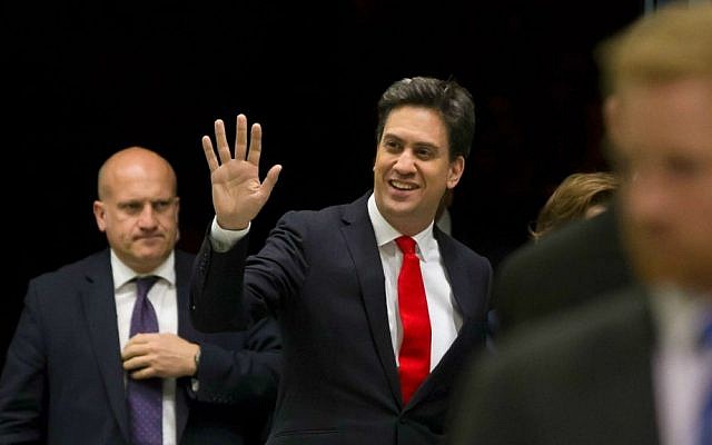 File: Labour Party leader Ed Miliband, center, arrives at Doncaster Racecourse as results come in after voting closes in Britain's general election, in Doncaster, England, Friday May 8, 2015. (AP Photo/Jon Super) File: Labour Party leader Ed Miliband, center, arrives at Doncaster Racecourse as results come in after voting closes in Britain's general election, in Doncaster, England, Friday May 8, 2015. (AP Photo/Jon Super)