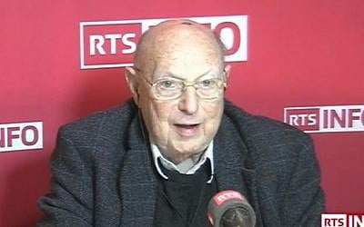 Rolf Bloch, a former leader of Swiss Jews and chocolate factory owner. (youtube screenshot/RTS - Radio Télévision Suisse)