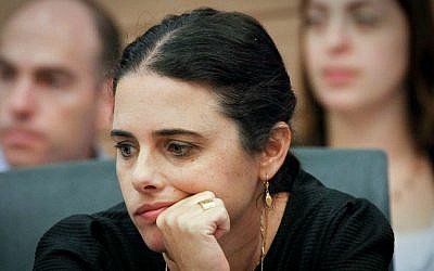 Ayelet Shaked in the Knesset, October 2014 (photo credit: Miriam Alster/Flash90)