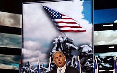 Prime Minister Benjamin Netanyahu speaks during a ceremony marking the 70th anniversary of VE Day in Latrun on May 7, 2015. (photo credit: Gili Yohanan/POOL)