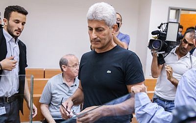 Former Or Yehuda Mayor David Yosef at the Rishon Letzion Magistrate's Court on May 26, 2015. (Flash90)