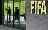The FIFA headquarters in Zurich, Switzerland, after Swiss police detained top FIFA football officials as part of a US investigation into corruption. (JTA/Philipp Schmidli/Getty Images)