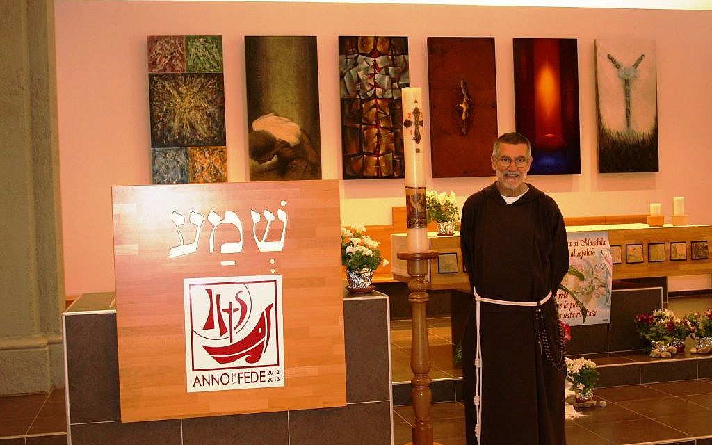 Father Stephano in the chapel (Shmuel Bar-Am)