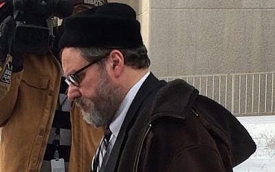 Rabbi Barry Freundel exiting the courthouse after entering his guilty plea, February 19, 2015. (JTA/Dmitriy Shapiro)