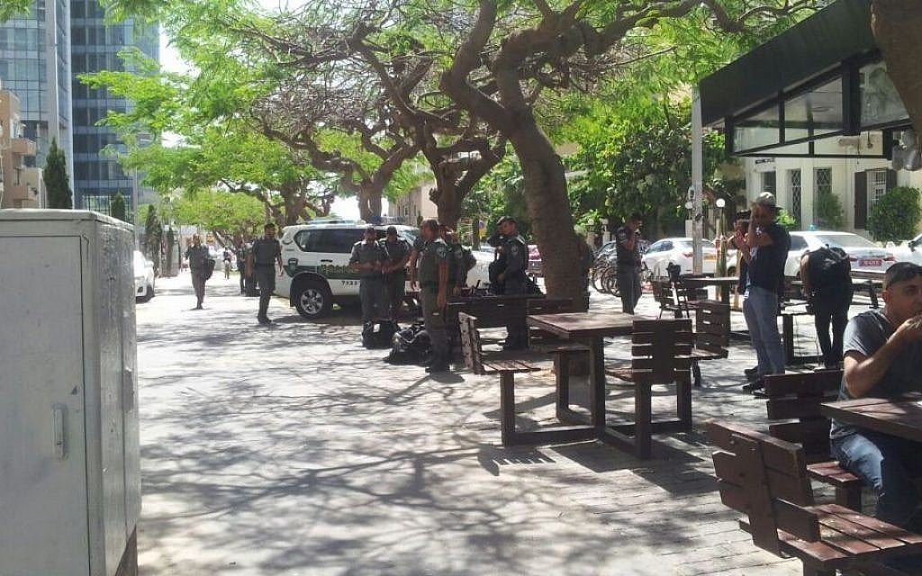 Police officers preparing for a demonstration by Israelis of Ethiopian descent, in Tel Aviv on Monday, May 18 2015. (Photo credit: Judah Ari Gross) Police officers preparing for a demonstration by Israelis of Ethiopian descent, in Tel Aviv on Monday, May 18 2015. (Photo credit: Judah Ari Gross)