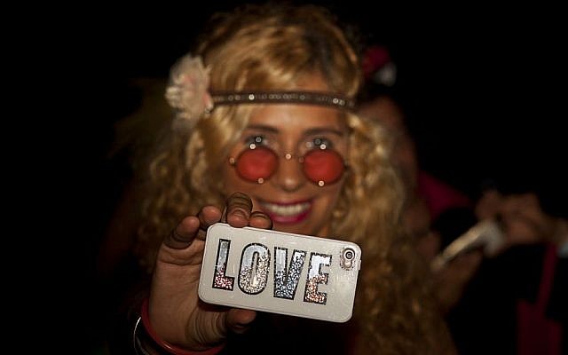 A woman at the second annual Midburn festival,  the Israeli version of Burning Man on May 24, 2015. (Photo credit: Ben Kelmer/Flash90)