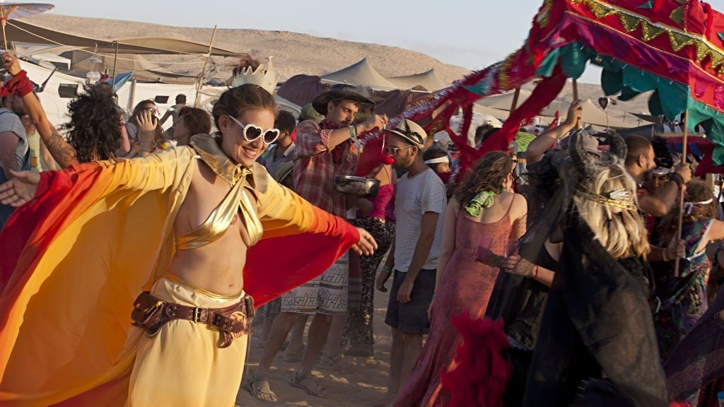 Participants at the second annual Midburn festival, the Israeli version of Burning Man on May 24, 2015. (Photo credit: Ben Kelmer/Flash90) Participants at the second annual Midburn festival, the Israeli version of Burning Man on May 24, 2015. (Photo credit: Ben Kelmer/Flash90)