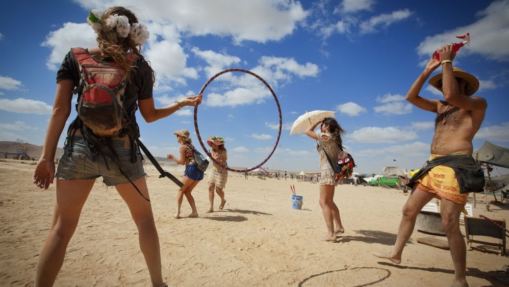 Participants at the second annual Midburn festival, the Israeli version of Burning Man on May 24, 2015. (Photo credit: Ben Kelmer/Flash90) Participants at the second annual Midburn festival, the Israeli version of Burning Man on May 24, 2015. (Photo credit: Ben Kelmer/Flash90)