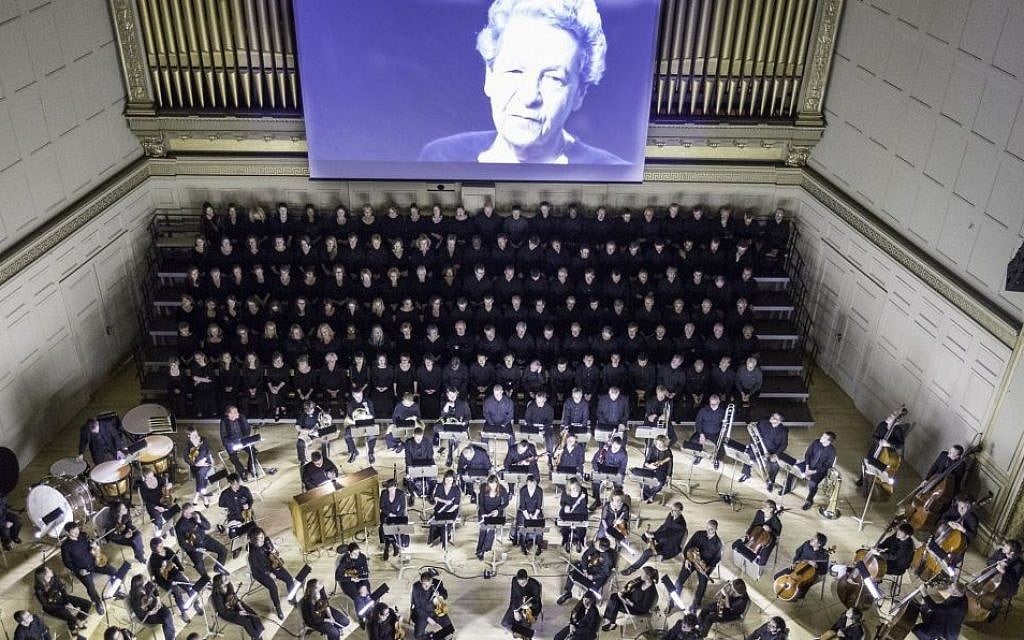 A performance of 'Defiant Requiem: Verdi at Terezin' at Boston's Symphony Hall on April 27, 2015. Originally led by conductor Raphael Schachter, 150 Terezin inmates learned Verdi's Requiem mass by rote, and performed it sixteen times. (photo credit: Michael J. Lutch) A performance of 'Defiant Requiem: Verdi at Terezin' at Boston's Symphony Hall on April 27, 2015. Originally led by conductor Raphael Schachter, 150 Terezin inmates learned Verdi's Requiem mass by rote, and performed it sixteen times. (photo credit: Michael J. Lutch)
