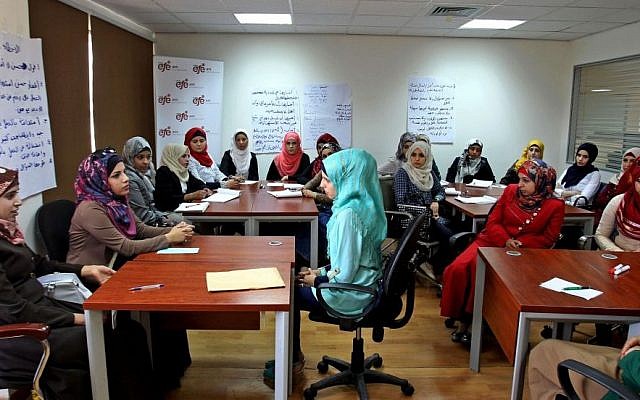 In this Wednesday, May 20, 2015 photo, young women participate in job training at the Jordan office of Employment for Education, a region-wide organization that trains job seekers and connects them with prospective employers in Amman, Jordan. For millions of young people in the Middle East and North Africa, jobs remain out of reach and the problem of youth unemployment has only worsened in the post-Arab Spring turmoil. (Photo credit: AP/Raad Adayleh)