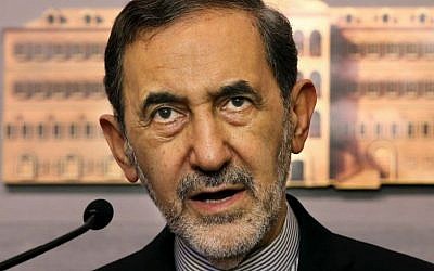 Ali Akbar Velayati, an adviser to Iran's Supreme Leader Ayatollah Ali Khamenei, on Monday, May 18, 2015. (AP Photo/Hussein Malla)